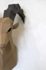 Papercraft de íbex em origami 3D