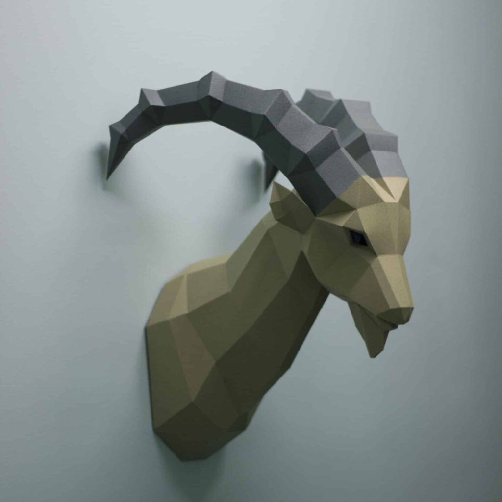 Papercraft eines Steinbocks in Origami 3D Papercraft eines Steinbocks in Origami 3D