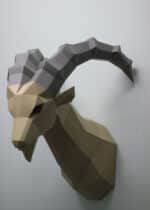 Papercraft de íbex em origami 3D