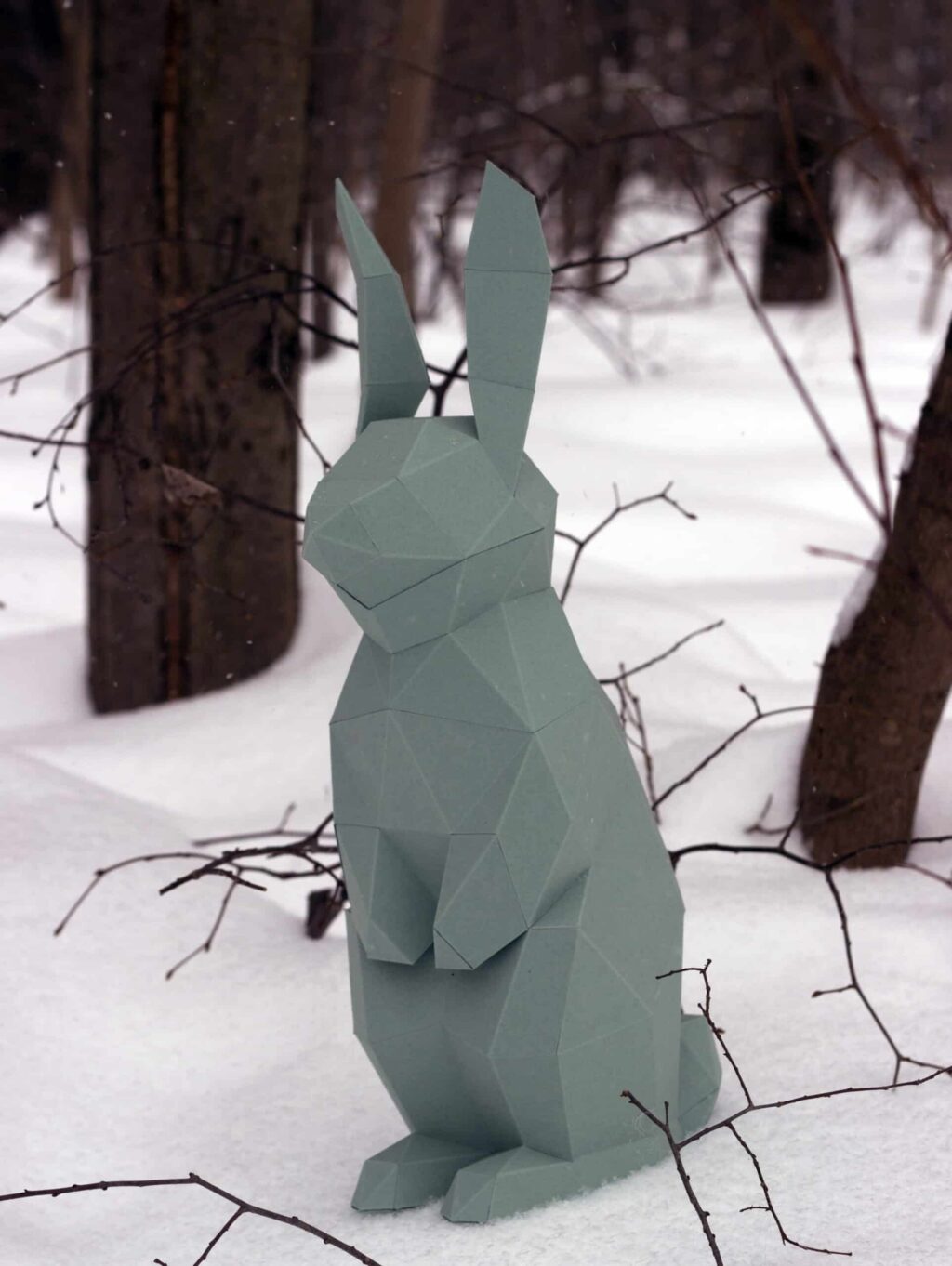 Papercraft kleiner Hase im 3D-Origami