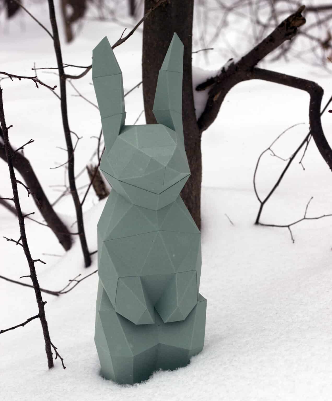 Papercraft of small rabbit in 3D origami Papercraft of small rabbit in 3D origami
