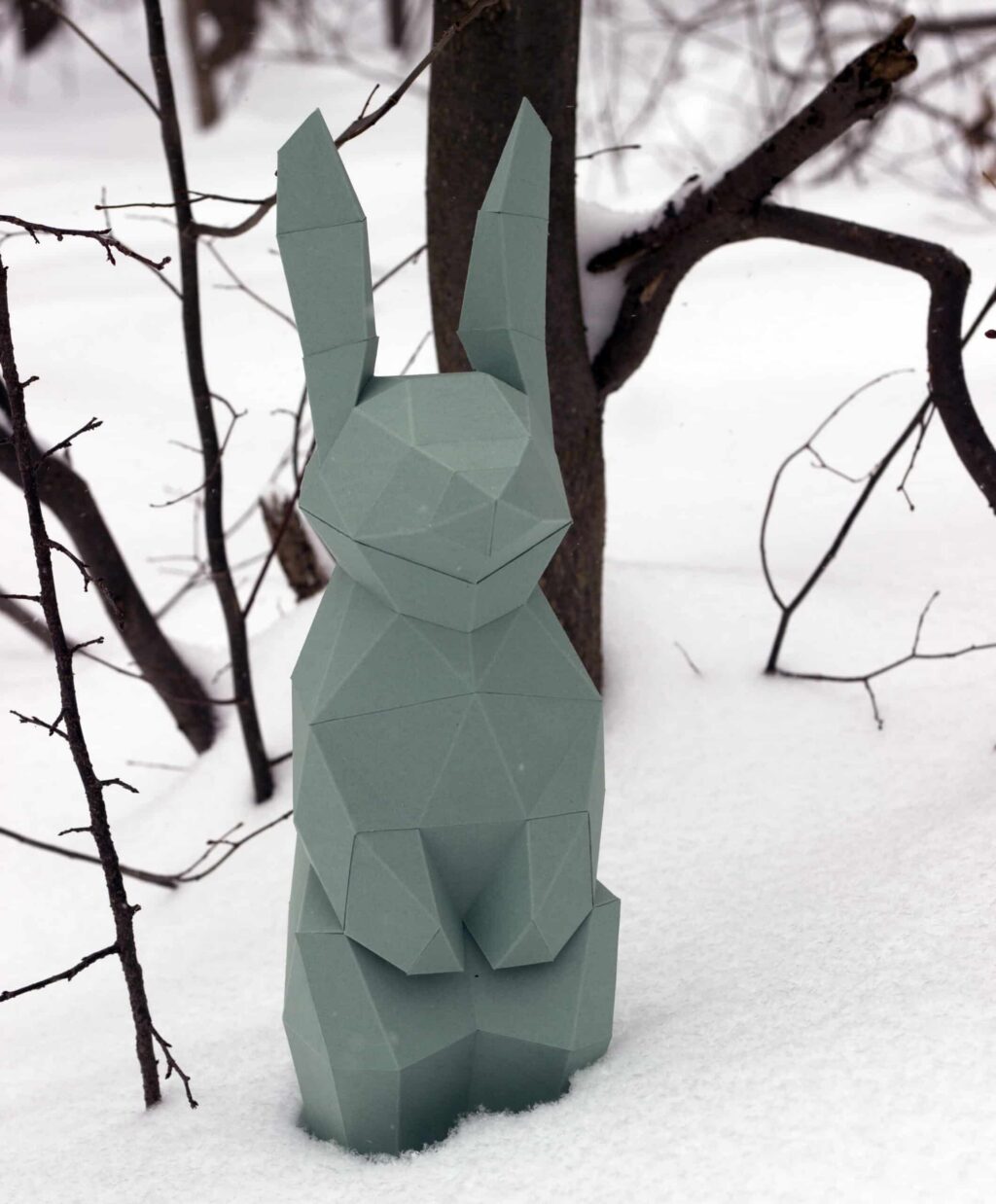 Papercraft kleiner Hase im 3D-Origami