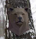 Papercraft de cabeza de oso en origami 3D