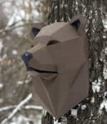 Papercraft di testa d'orso in origami 3D