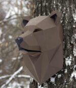 Papercraft de cabeza de oso en origami 3D