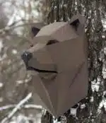 Papercraft berenkop 3D van voren, weergave 2