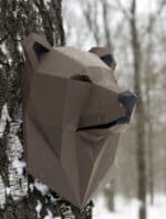 Papercraft di testa d'orso in origami 3D
