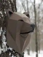 Papercraft berenkop 3D van voren, 3D-model