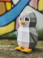 3D origami penguin papercraft toy