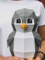 3D origami penguin papercraft toy