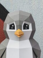 3D origami penguin papercraft toy