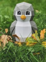 3D origami penguin papercraft toy