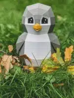 Papercraft de pingouin jouet en origami 3D