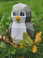 3D origami penguin papercraft toy