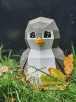3D origami penguin papercraft toy