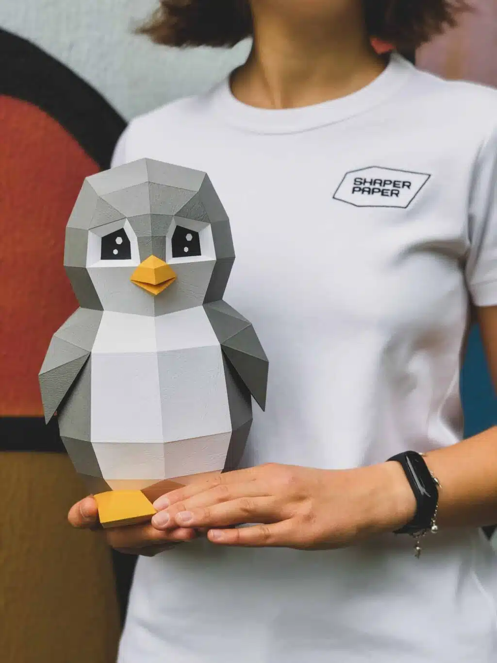 Papercraft de pingouin jouet en origami 3D
