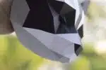 Origami 3D: kop van wasbeer in papier, weergave 8