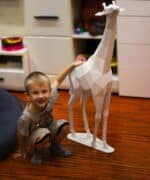 Papercraft di giraffa per bambini in origami 3D