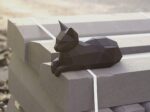 Papercraft de gato recostado en origami 3D