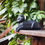 Papercraft of reclining cat in 3D origami