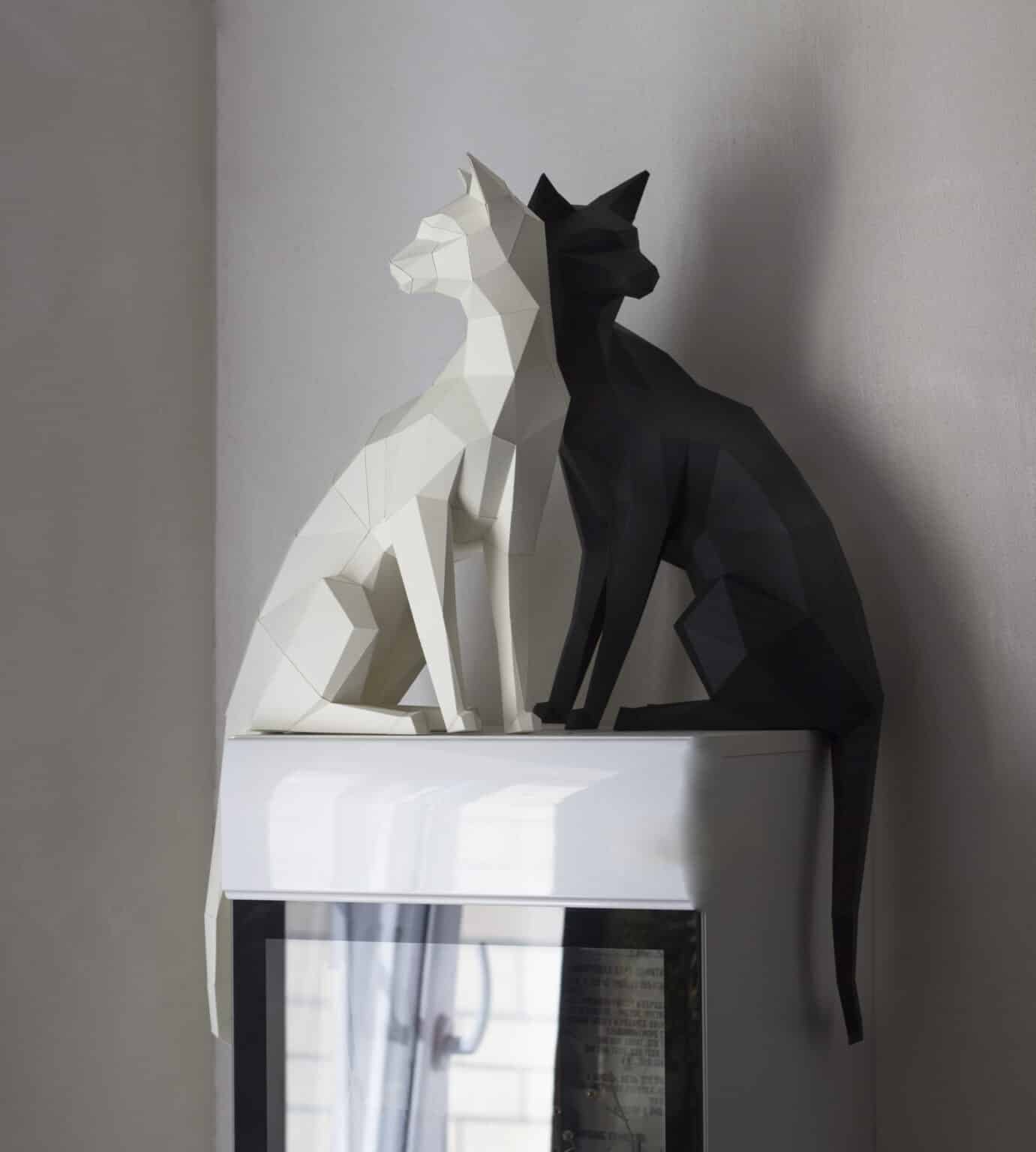 Papercraft de gato oriental en origami 3D Papercraft de gato oriental en origami 3D