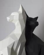 Papercraft oriental cat in 3D origami