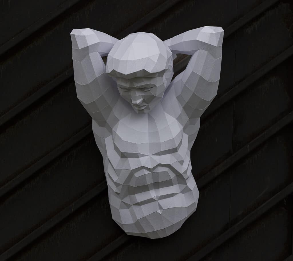 Papercraft d'Atlas en origami 3D