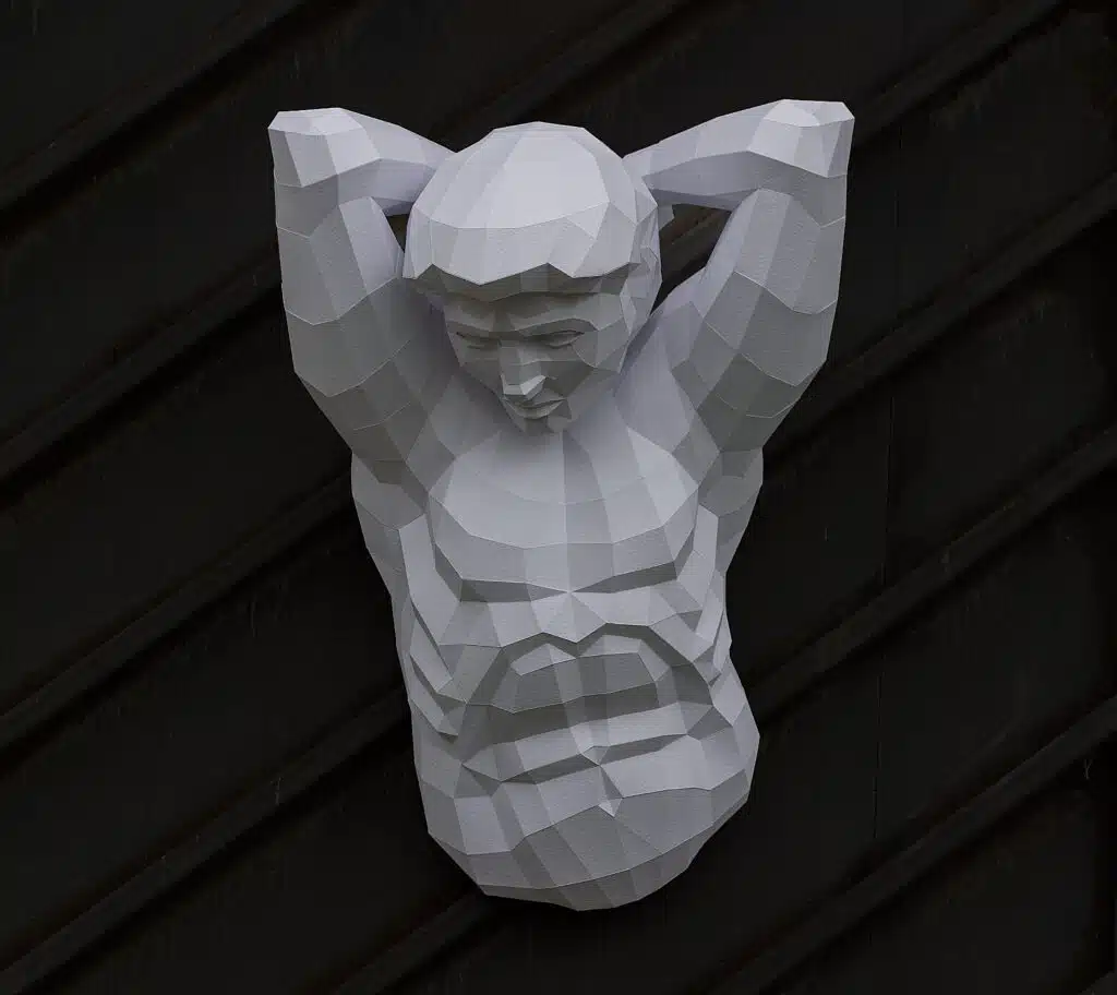 Atlas 3D origami papercraft, weergave 4