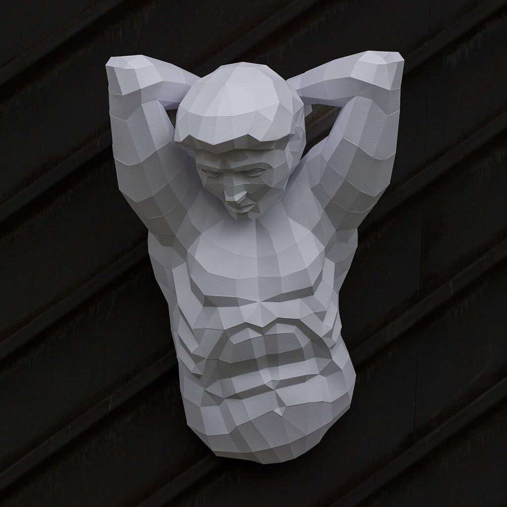 Papercraft d'Atlas en origami 3D