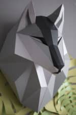 Papercraft testa di lupo in origami 3D