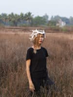 Papercraft deer antler crown in origami 3D