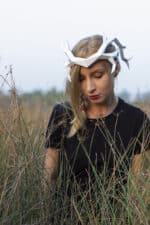 Papercraft deer antler crown in origami 3D