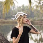 Papercraft deer antler crown in origami 3D