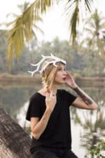 Papercraft deer antler crown in origami 3D