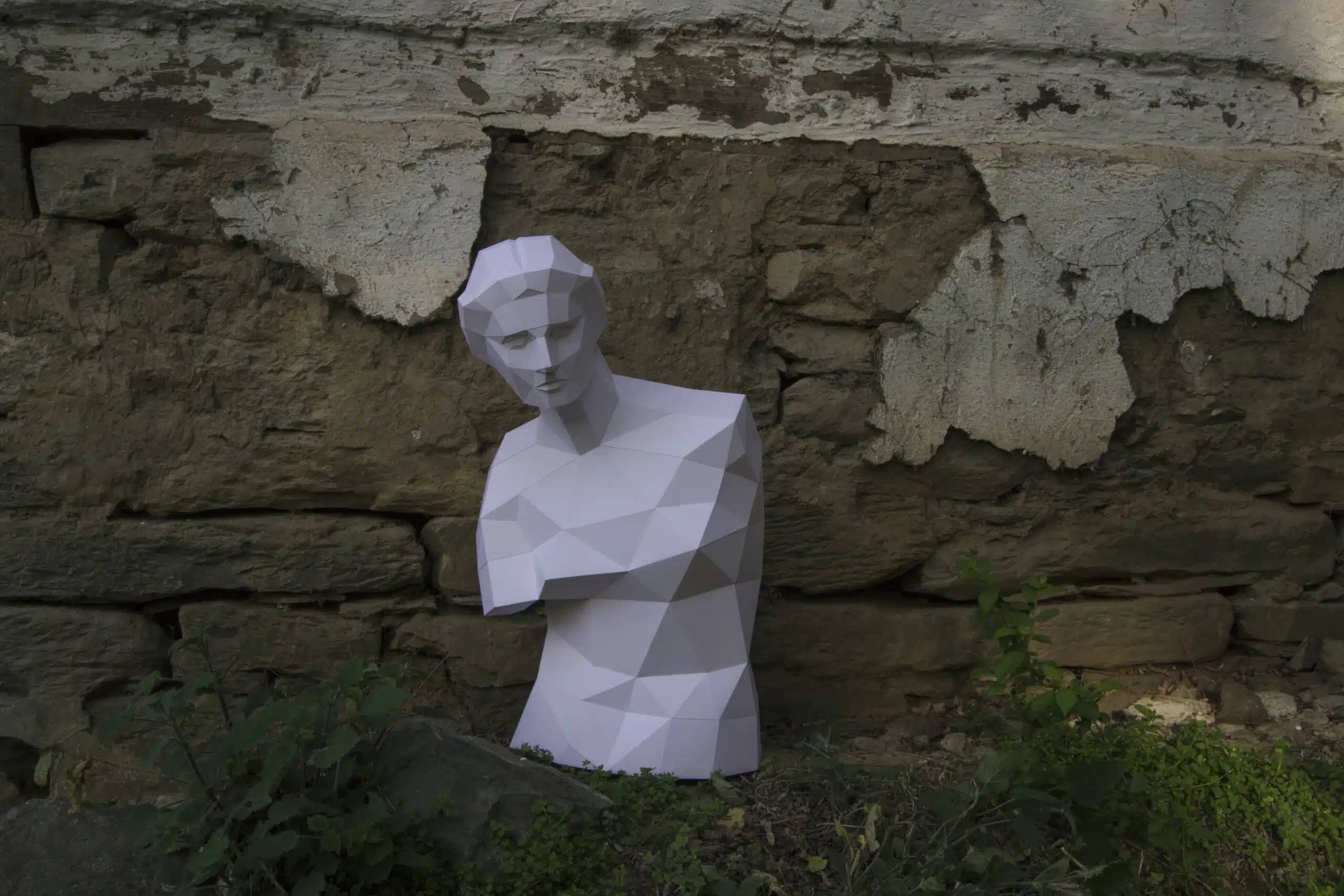 Papercraft de origami 3D Vênus de Milo, vista traseira