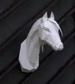 Arabische paard hoofd in origami 3D, weergave 4