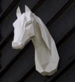 Papercraft de cavalo árabe em origami 3D