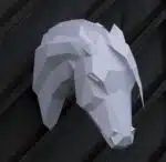 Arabisch paard hoofd in 3D origami, weergave 11