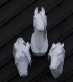 Arabisch paard 3D origami papercraft, weergave 12