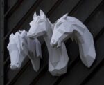 Papercraft di cavallo arabo in origami 3D
