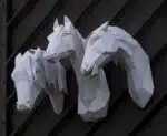 Arabisch paard hoofd in 3D origami, weergave 8