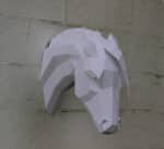 Papercraft de cheval arabe en origami 3D