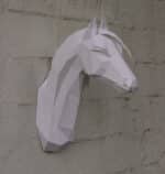 Papercraft de cavalo árabe em origami 3D