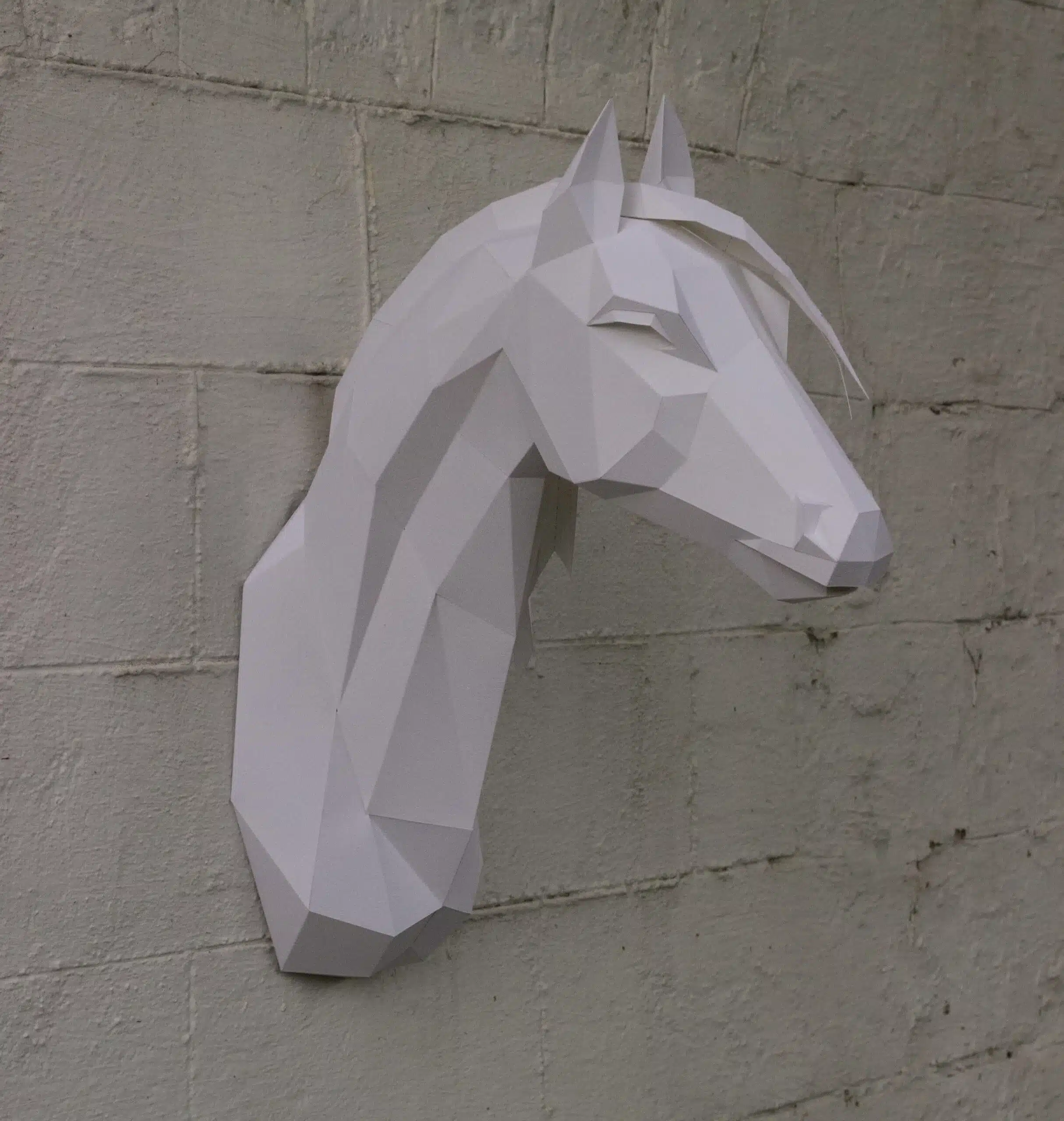 Papercraft tête de cheval arabe en origami 3D, vue 7
