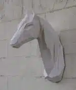 Arabische paard hoofd in origami 3D, weergave 3