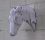 Papercraft de cheval arabe en origami 3D