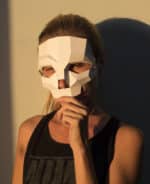 Papercraft de máscara de calavera en origami 3D