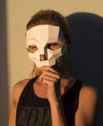 Papercraft máscara de calavera en origami 3D