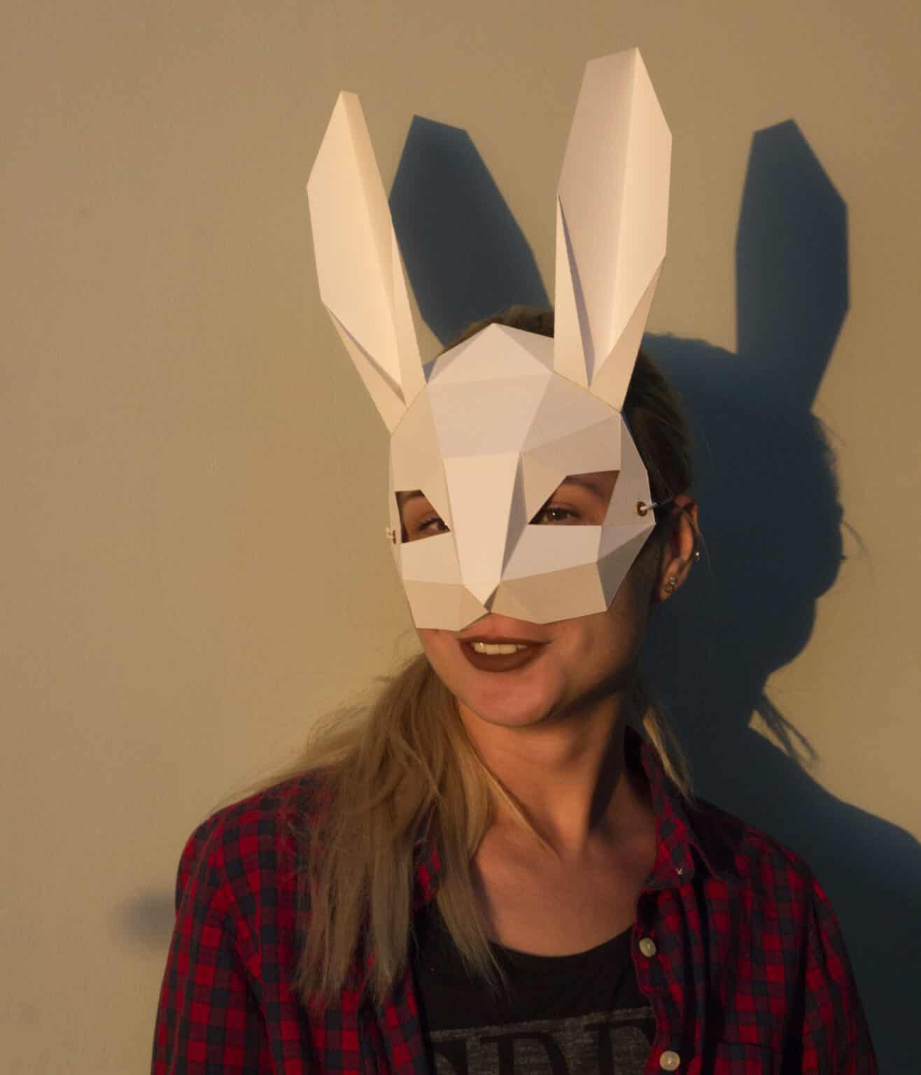 Papercraft Hasenmaske aus Origami 3D Papercraft Hasenmaske aus Origami 3D