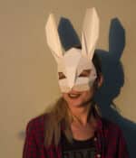 Papercraft Hasenmaske aus Origami 3D
